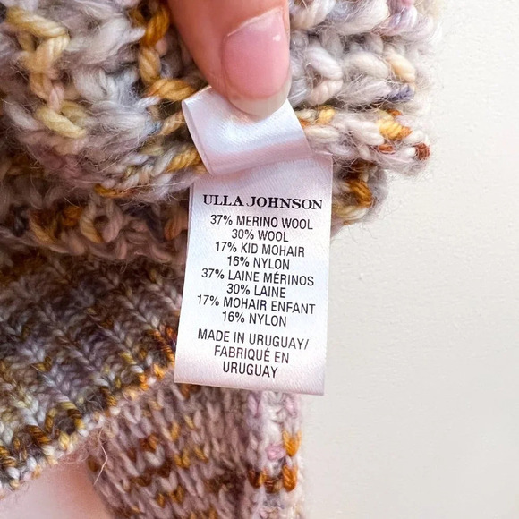 Ulla Johnson Rosina Colorful Puff Sleeve Crew Neck Alpaca Blend Knit Sweater M/L - Picture 10 of 12